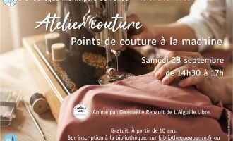 Atelier couture : points de couture à la machine à coudre 